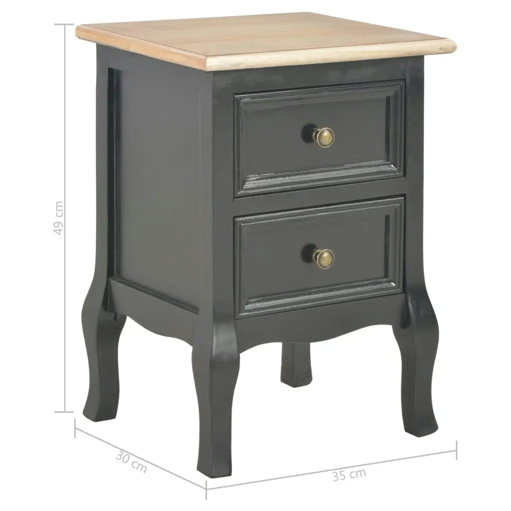 Bedside Cabinets 2 pcs Black 35x30x49 cm MDF 280041