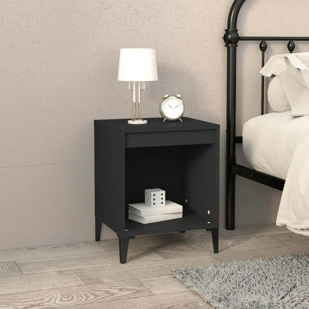 Bedside Cabinets 2 pcs Black 40x35x50 cm 821877