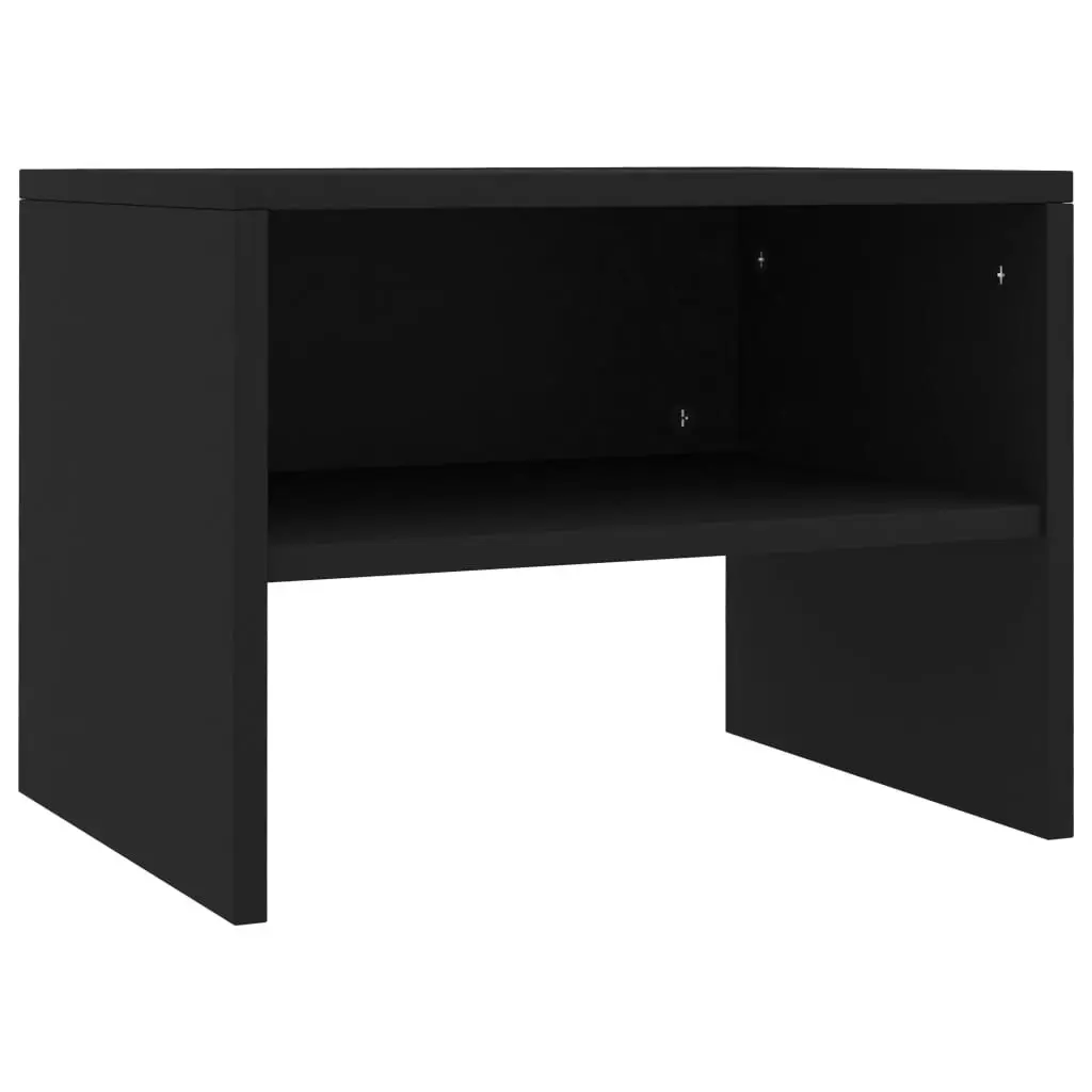 Bedside Cabinets 2 pcs Black 40x30x30 cm Engineered Wood 800066