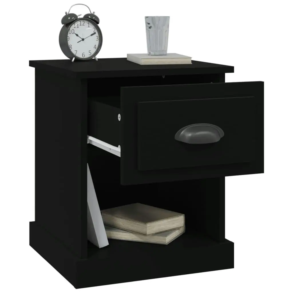 Bedside Cabinets 2 pcs Black 39x39x47.5 cm Engineered Wood 816131