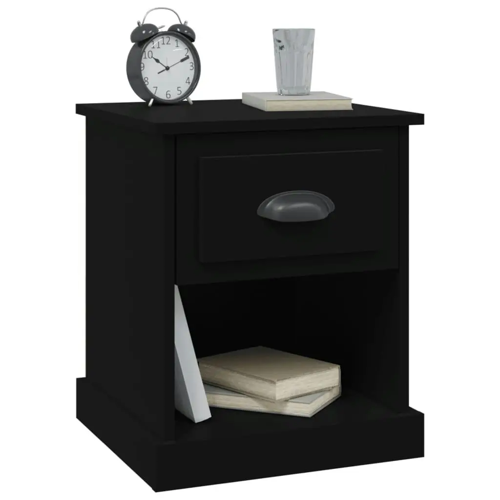 Bedside Cabinets 2 pcs Black 39x39x47.5 cm Engineered Wood 816131