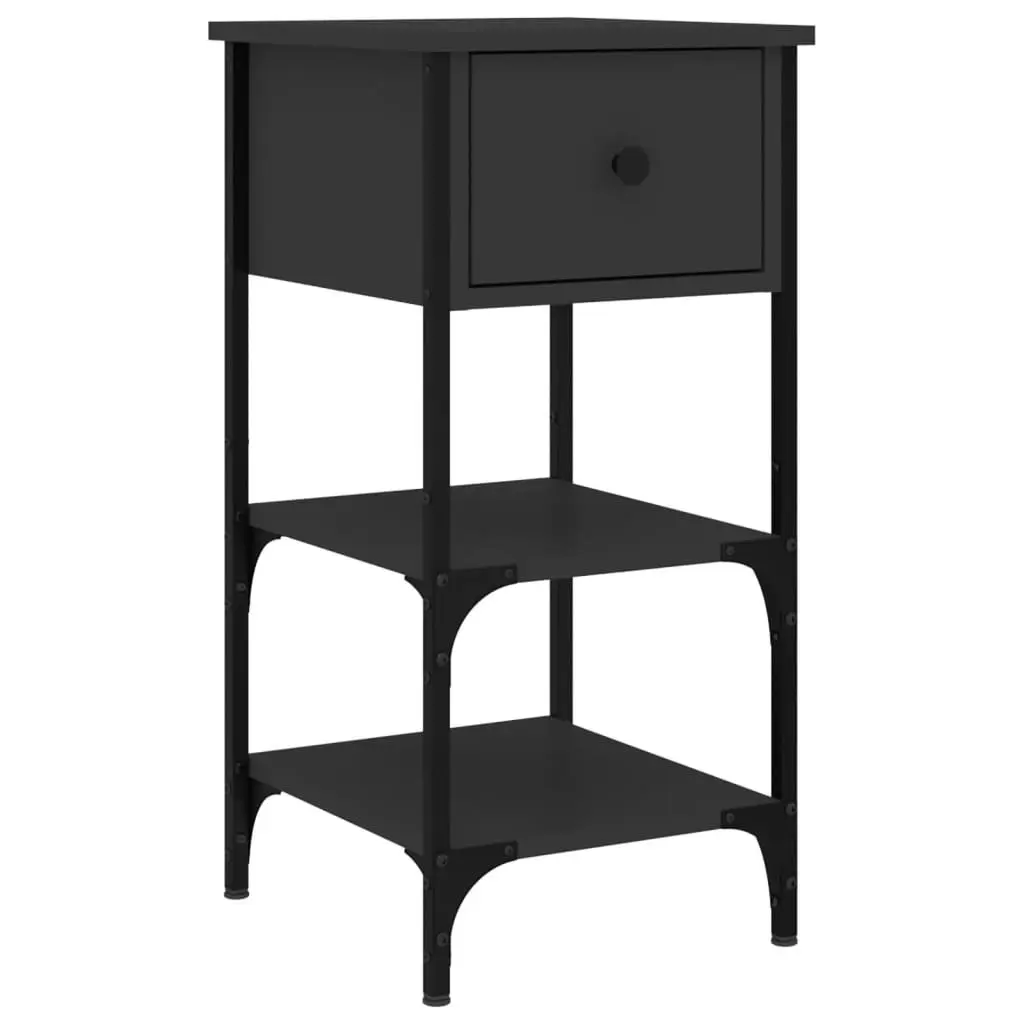 Bedside Cabinets 2 pcs Black 34x36x70 cm Engineered Wood 825974