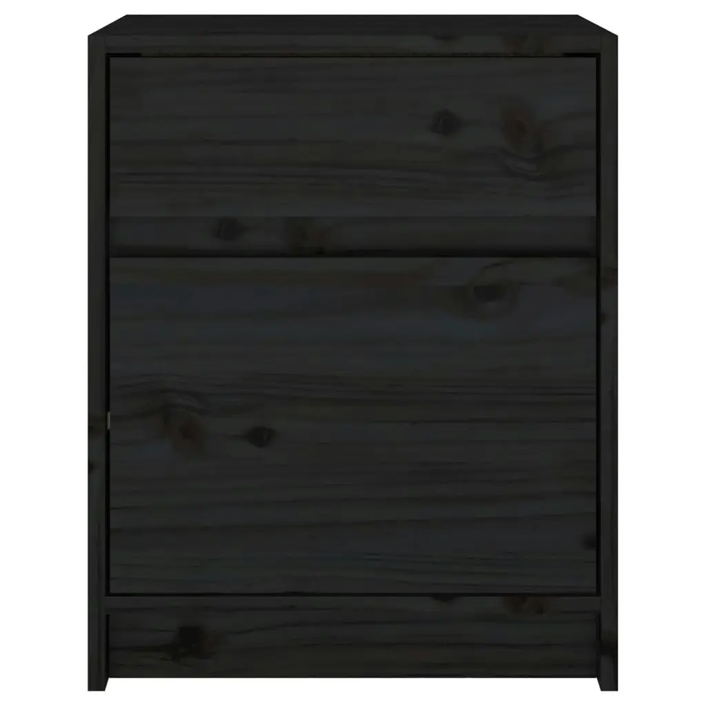 Bedside Cabinets 2 pcs Black 40x31x50 cm Solid Pinewood 808132