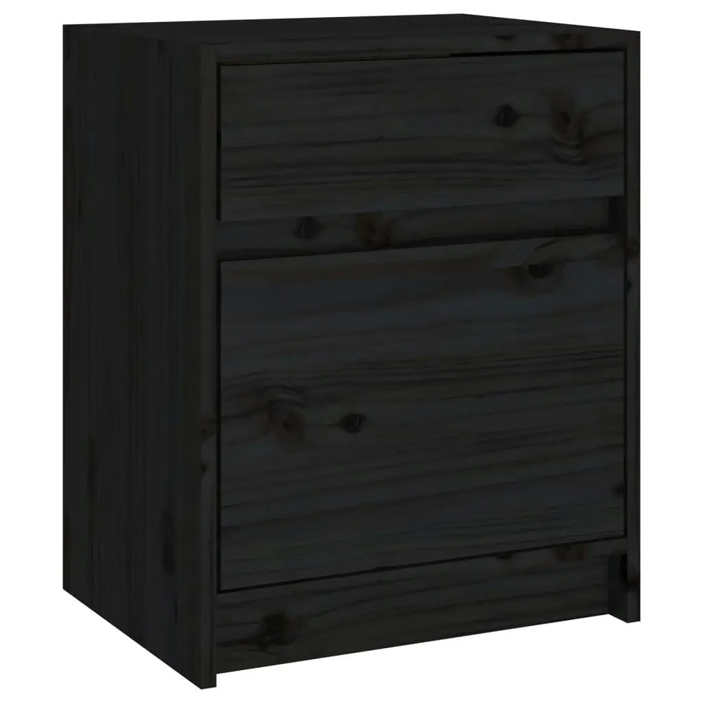 Bedside Cabinets 2 pcs Black 40x31x50 cm Solid Pinewood 808132