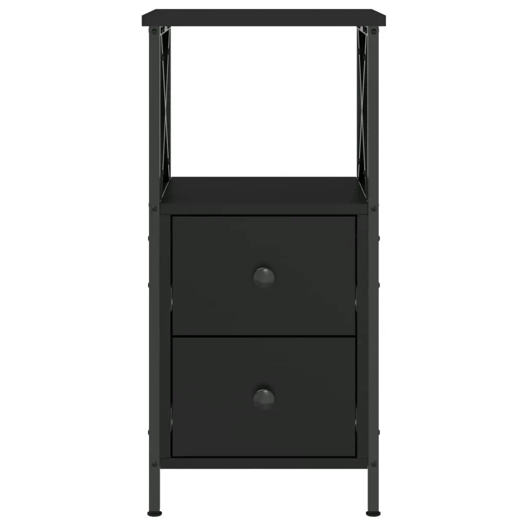 Bedside Cabinets 2 pcs Black 34x35.5x70 cm Engineered Wood 825944