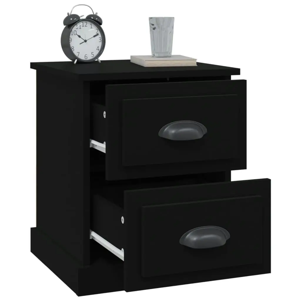 Bedside Cabinets 2 pcs Black 39x39x47.5 cm Engineered Wood 816147