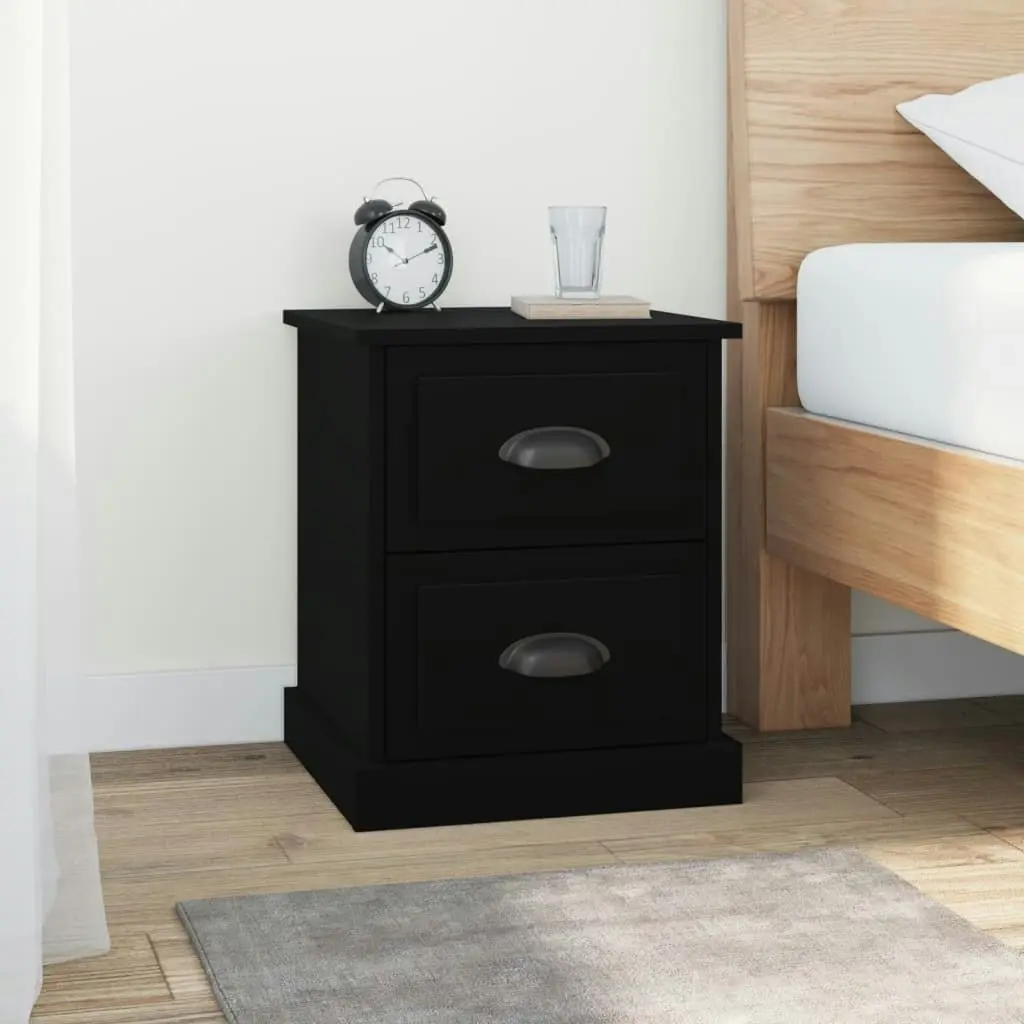 Bedside Cabinets 2 pcs Black 39x39x47.5 cm Engineered Wood 816147