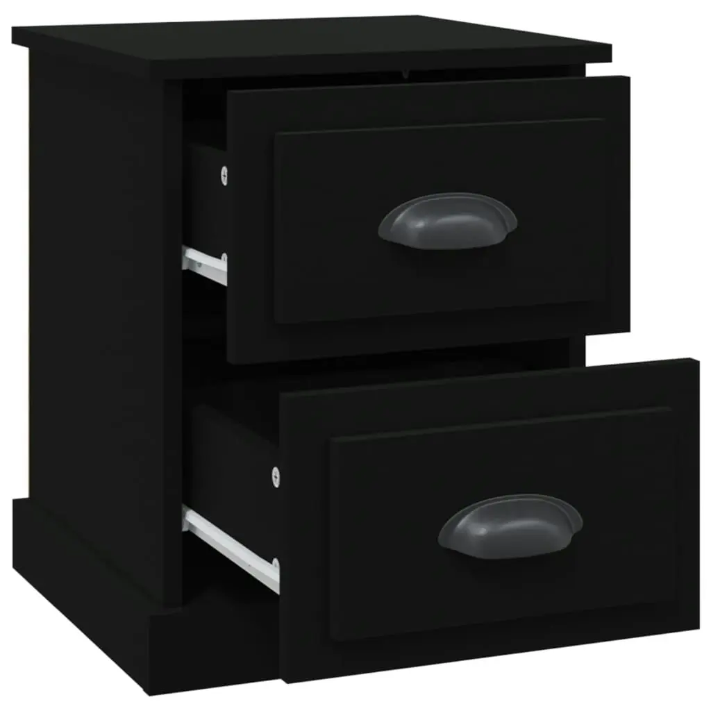 Bedside Cabinets 2 pcs Black 39x39x47.5 cm Engineered Wood 816147