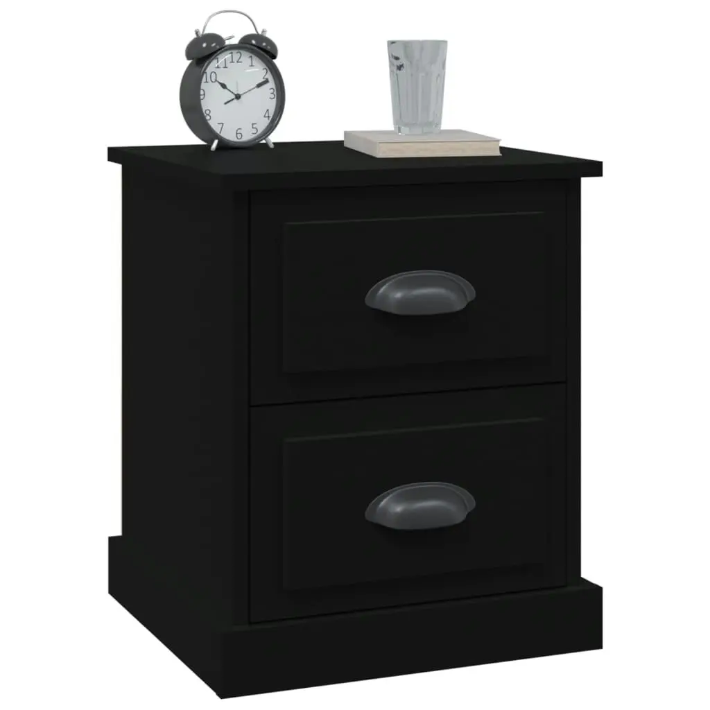 Bedside Cabinets 2 pcs Black 39x39x47.5 cm Engineered Wood 816147