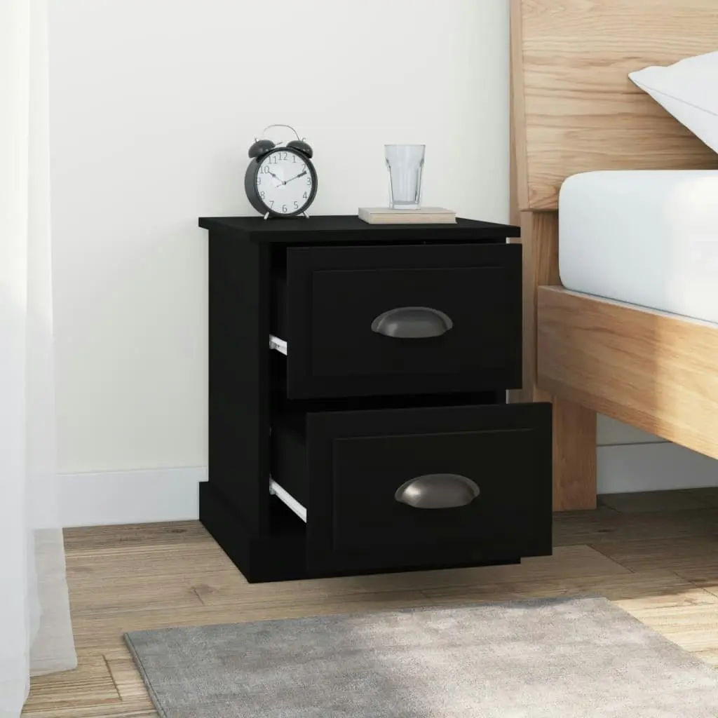 Bedside Cabinets 2 pcs Black 39x39x47.5 cm Engineered Wood 816147