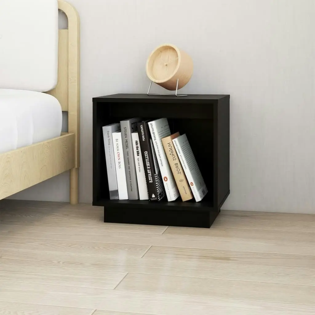 Bedside Cabinets 2 pcs Black 40x30x40 cm Solid Wood Pine 813344