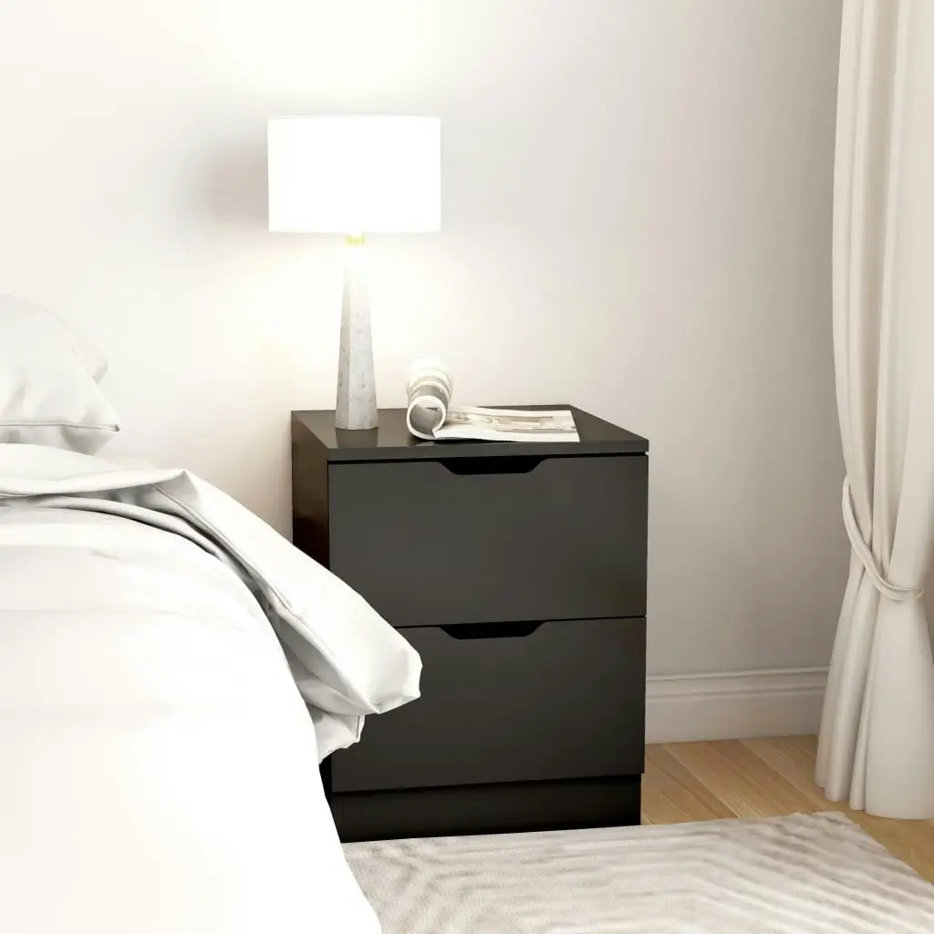 Bedside Cabinets 2 pcs Black 40x40x50 cm Engineered Wood 326726