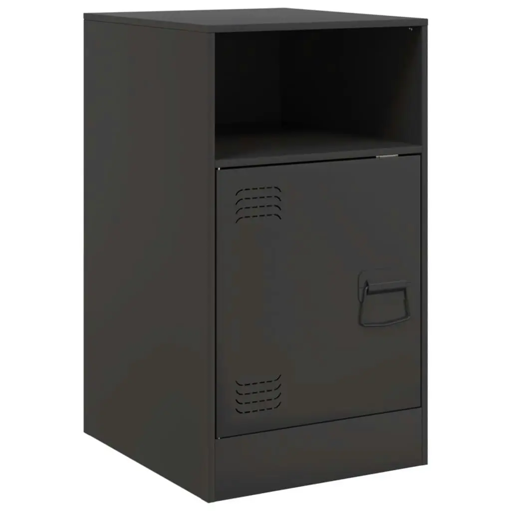 Bedside Cabinets 2 pcs Black 34.5x39x62 cm Steel 841764