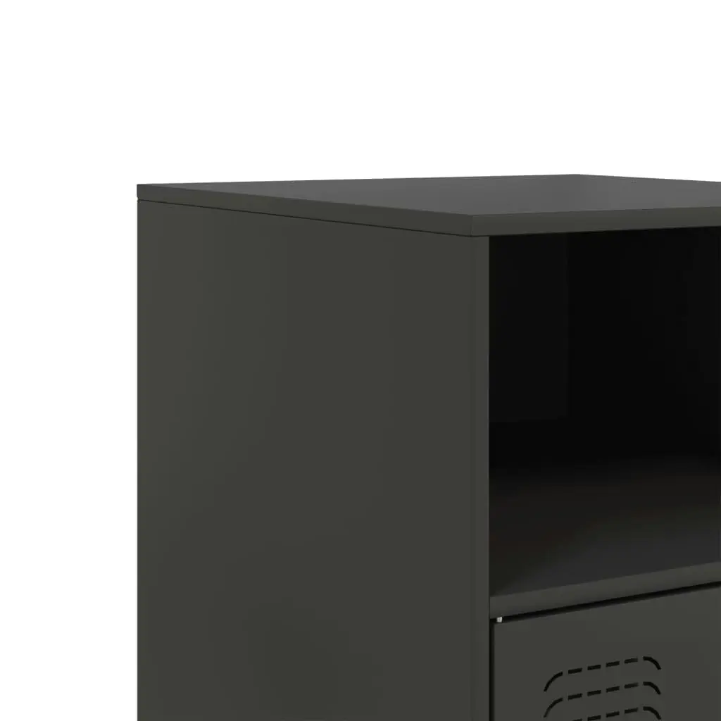 Bedside Cabinets 2 pcs Black 34.5x39x62 cm Steel 841764