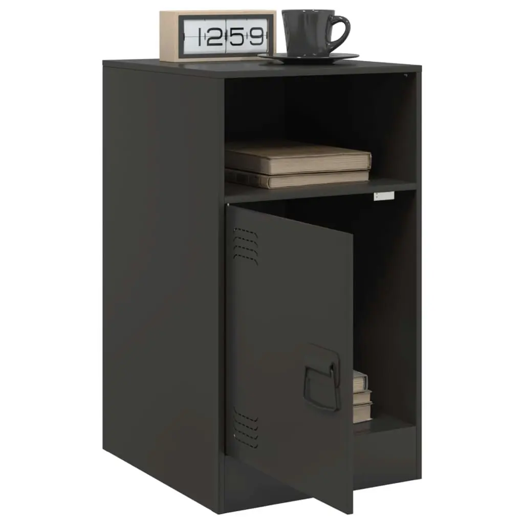 Bedside Cabinets 2 pcs Black 34.5x39x62 cm Steel 841764