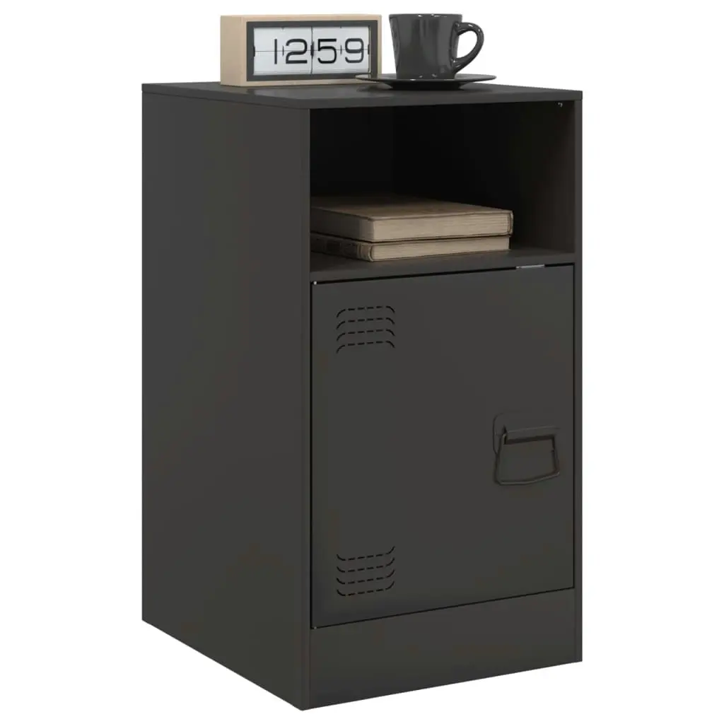 Bedside Cabinets 2 pcs Black 34.5x39x62 cm Steel 841764