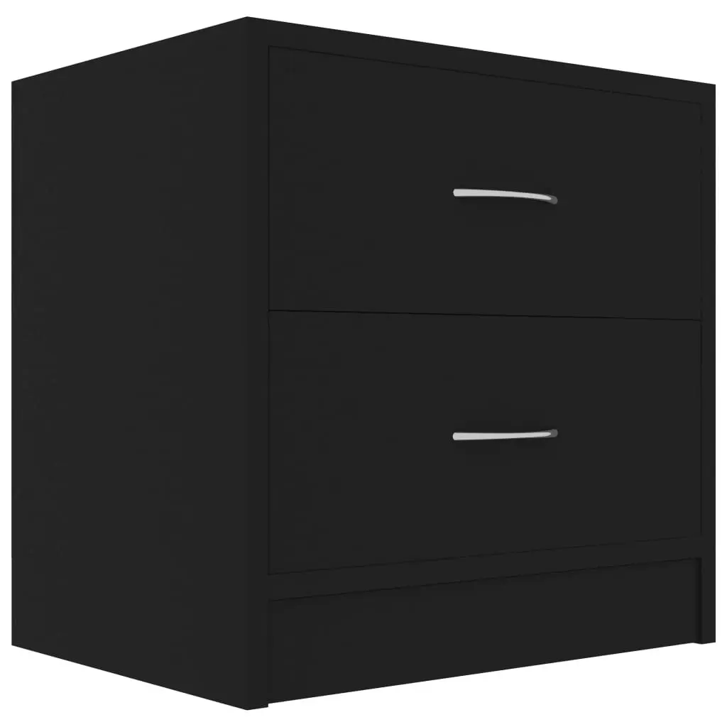 Bedside Cabinets 2 pcs Black 40x30x40 cm Engineered Wood 801038