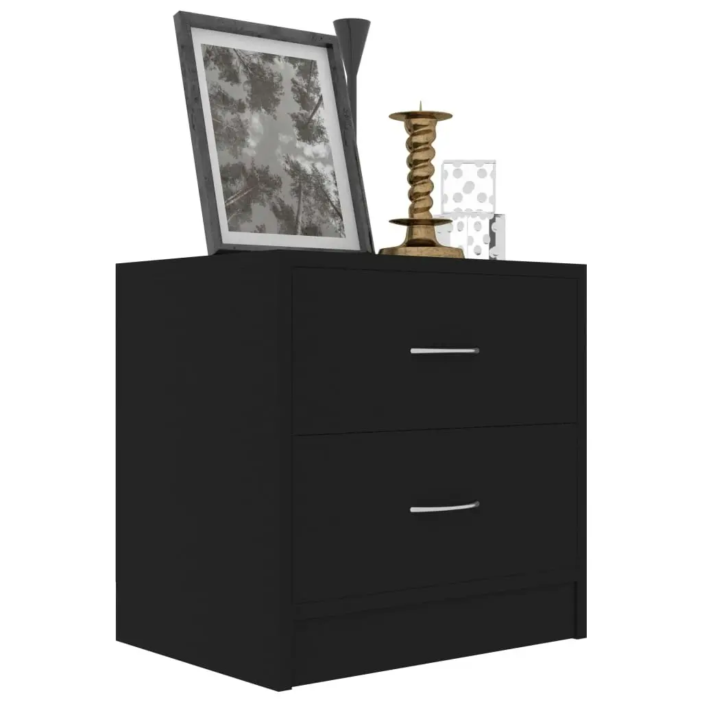 Bedside Cabinets 2 pcs Black 40x30x40 cm Engineered Wood 801038