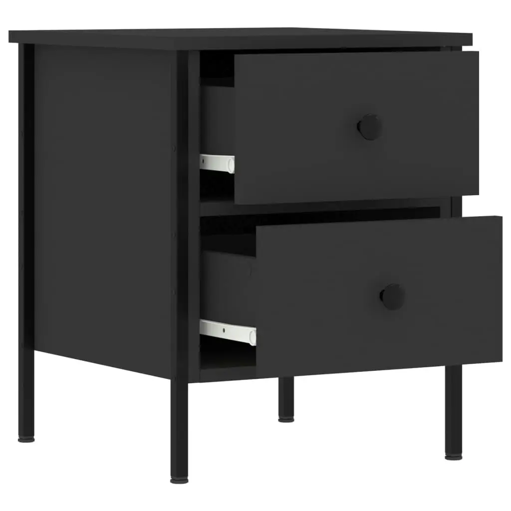 Bedside Cabinets 2 pcs Black 40x42x50 cm Engineered Wood 825984