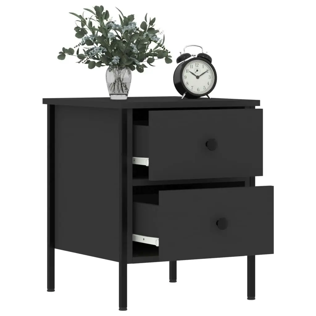 Bedside Cabinets 2 pcs Black 40x42x50 cm Engineered Wood 825984