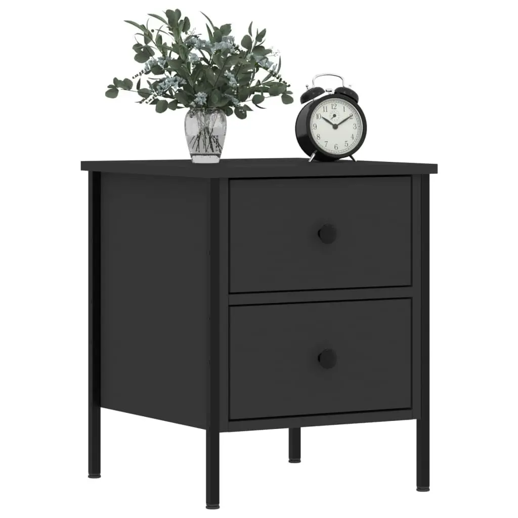 Bedside Cabinets 2 pcs Black 40x42x50 cm Engineered Wood 825984