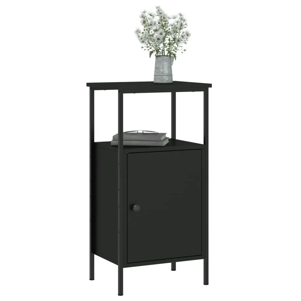 Bedside Cabinets 2 pcs Black 41x31x80 cm Engineered Wood 825924