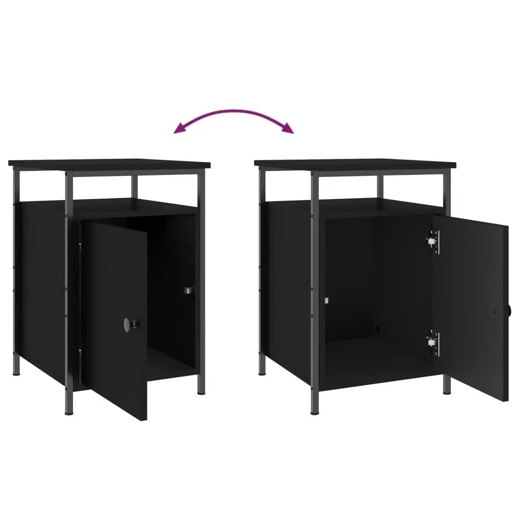 Bedside Cabinets 2 pcs Black 40x42x60 cm Engineered Wood 825864