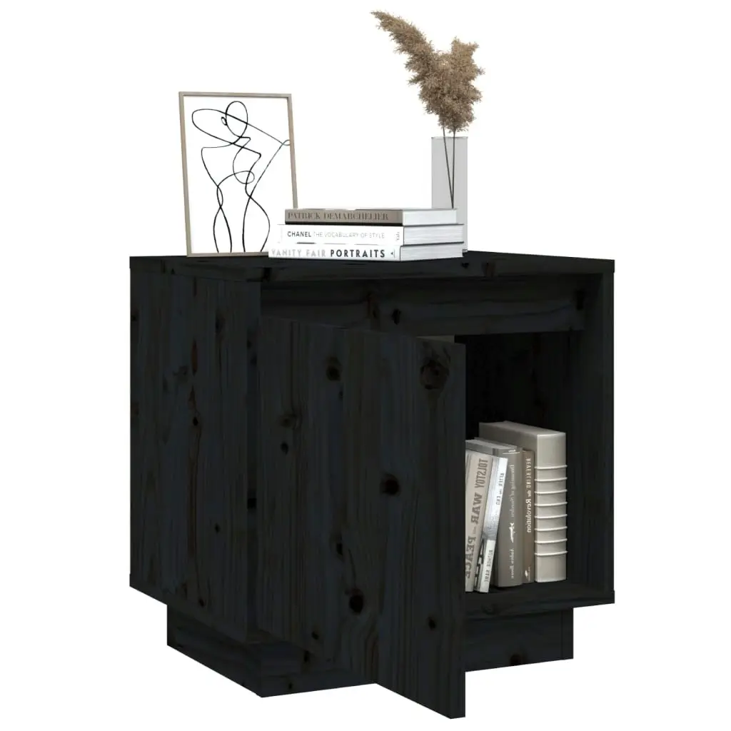 Bedside Cabinets 2 pcs Black 40x30x40 cm Solid Wood Pine 813314