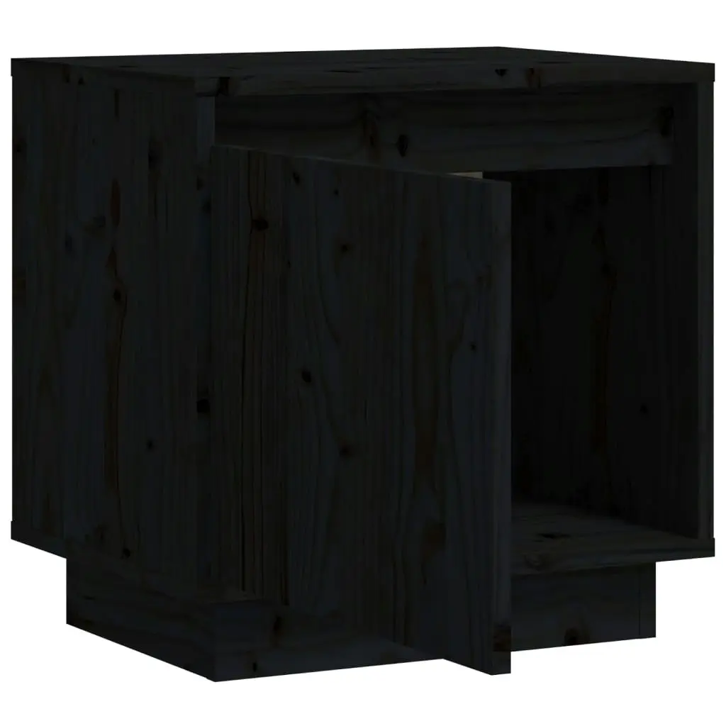 Bedside Cabinets 2 pcs Black 40x30x40 cm Solid Wood Pine 813314