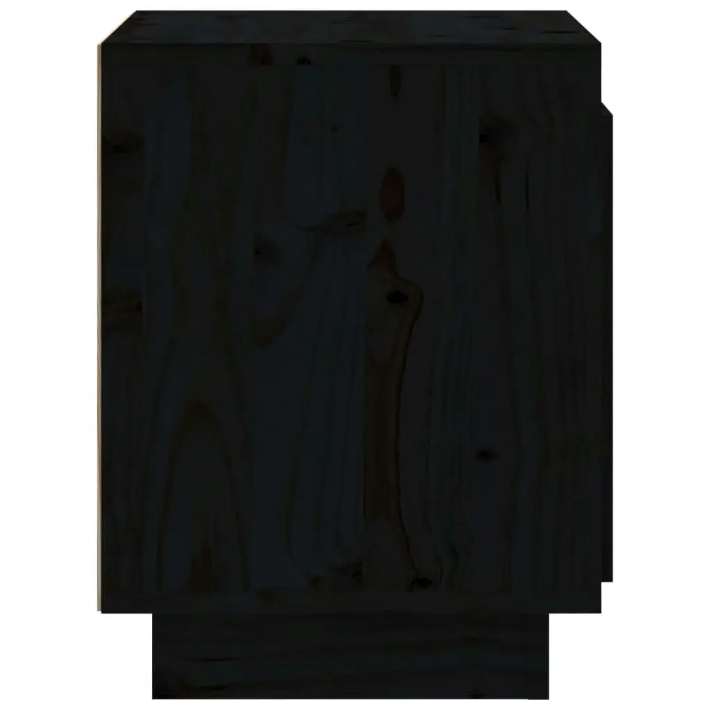 Bedside Cabinets 2 pcs Black 40x30x40 cm Solid Wood Pine 813314