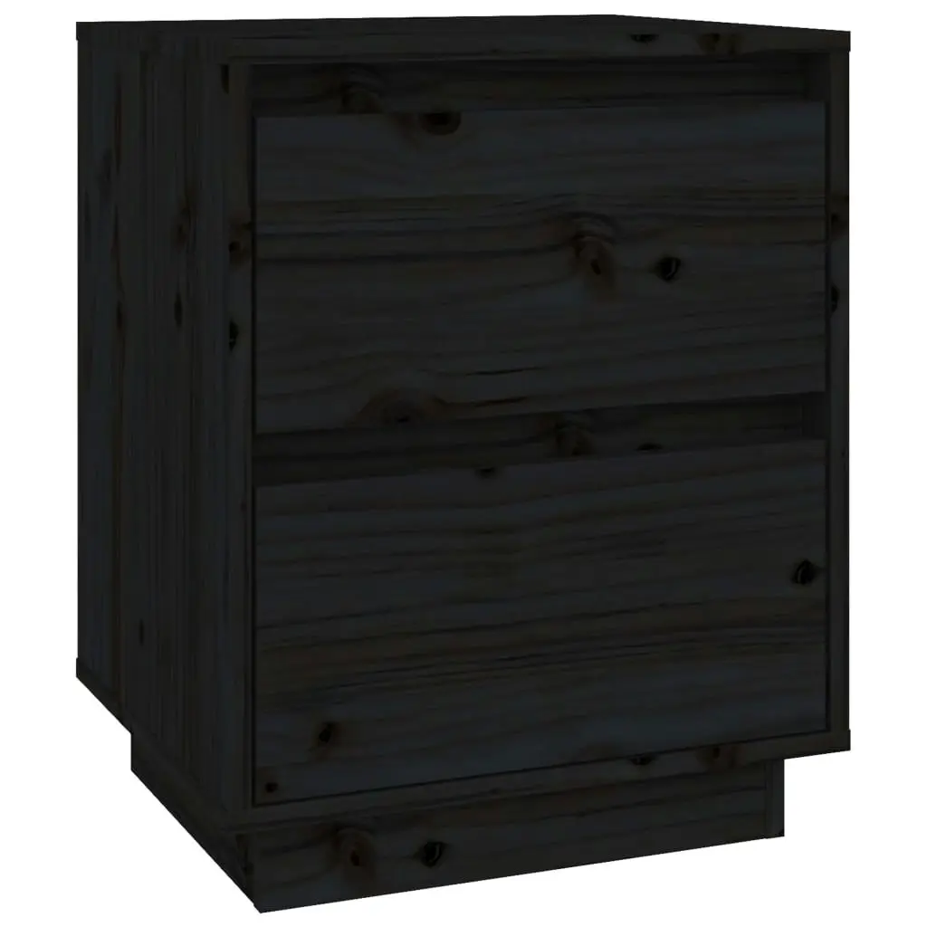 Bedside Cabinets 2 pcs Black 40x35x50 cm Solid Wood Pine 813324