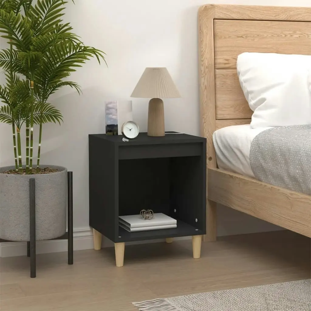 Bedside Cabinets 2 pcs Black 40x35x50 cm 821861