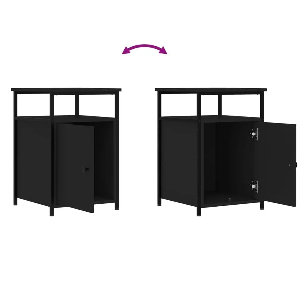 Bedside Cabinets 2 pcs Black 40x42x60 cm Engineered Wood 826034