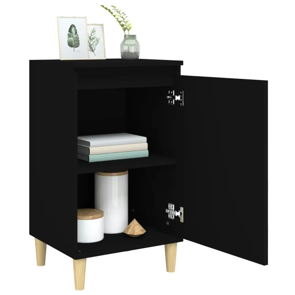 Bedside Cabinets 2 pcs Black 40x35x70 cm Engineered Wood 819631