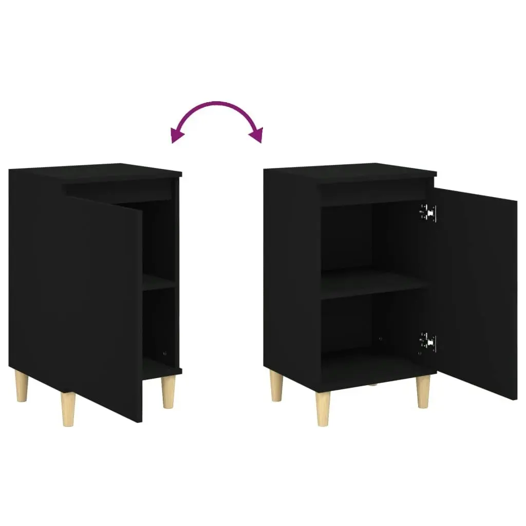 Bedside Cabinets 2 pcs Black 40x35x70 cm Engineered Wood 819631