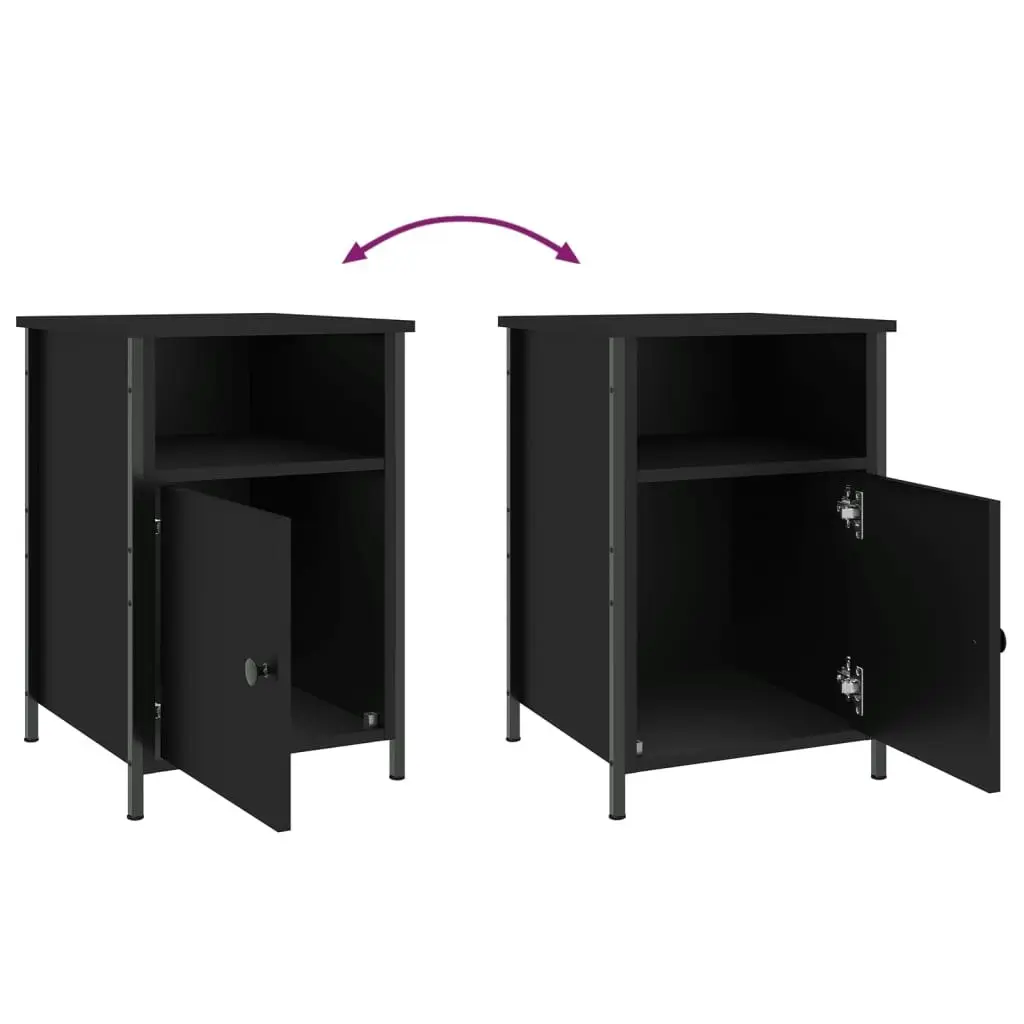 Bedside Cabinets 2 pcs Black 40x42x60 cm Engineered Wood 825914