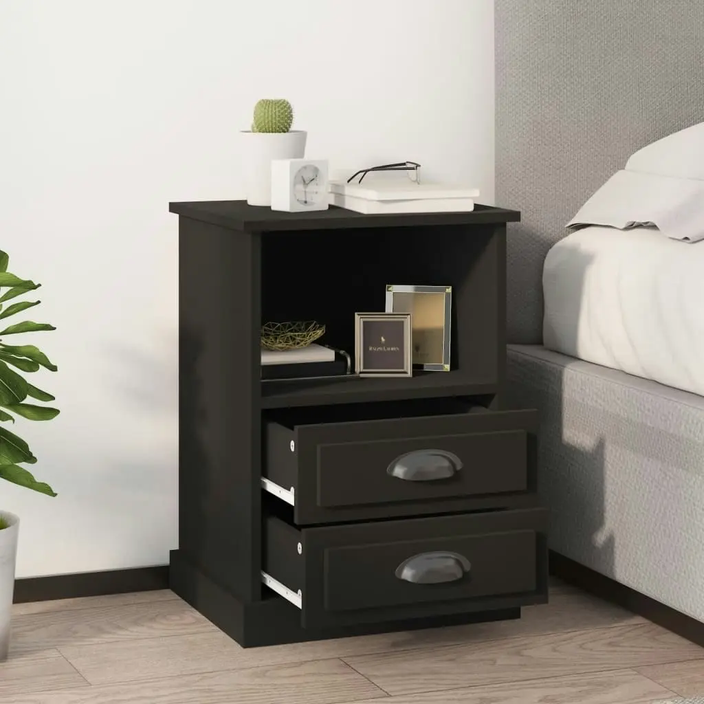 Bedside Cabinets 2 pcs Black 43x36x60 cm 816331