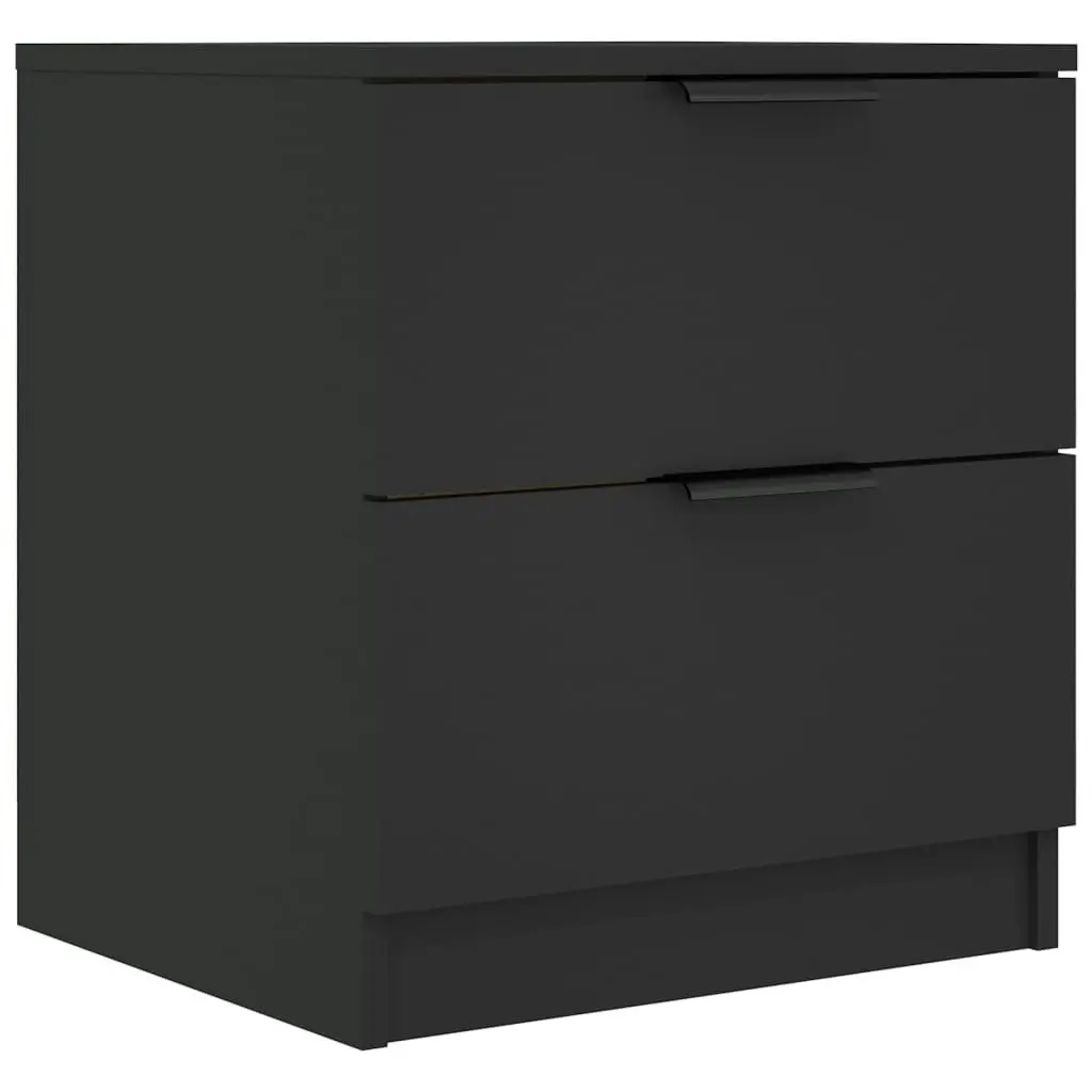 Bedside Cabinets 2 pcs Black Engineered Wood 811217