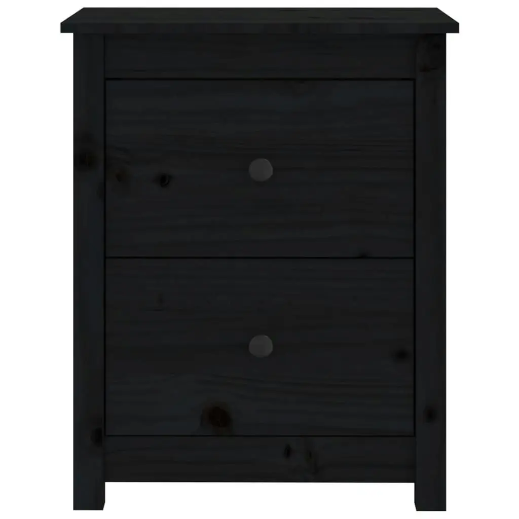 Bedside Cabinets 2 pcs Black 50x35x61.5 cm Solid Wood Pine 813688