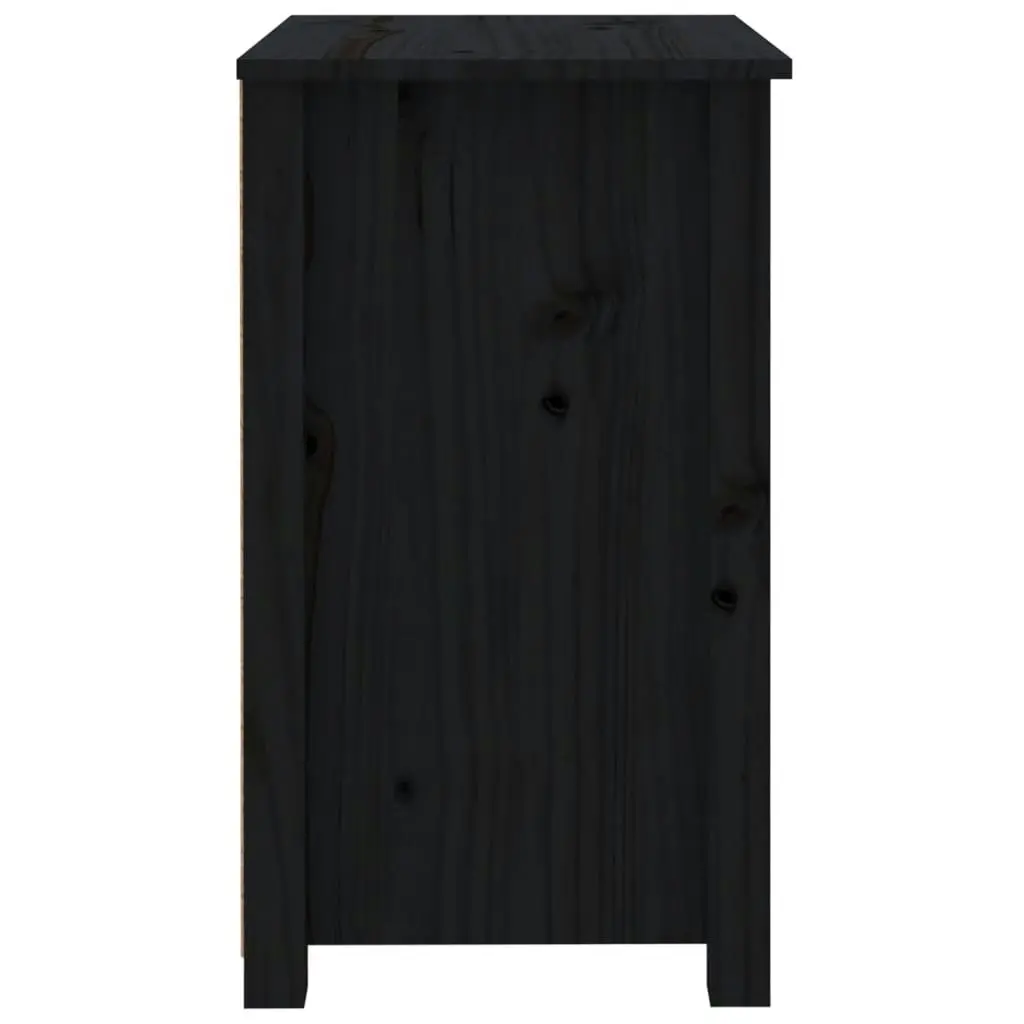 Bedside Cabinets 2 pcs Black 50x35x61.5 cm Solid Wood Pine 813688