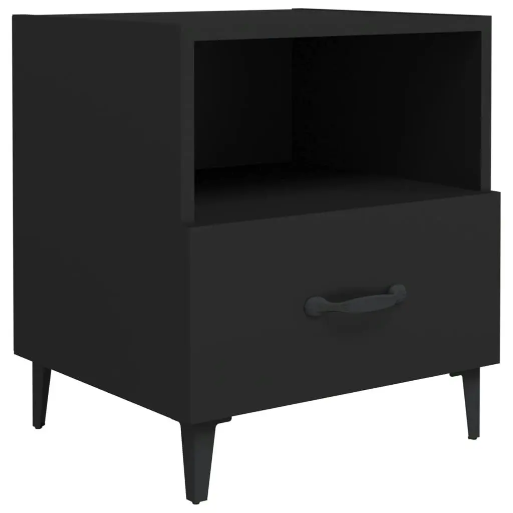 Bedside Cabinets 2 pcs Black Engineered Wood 812027