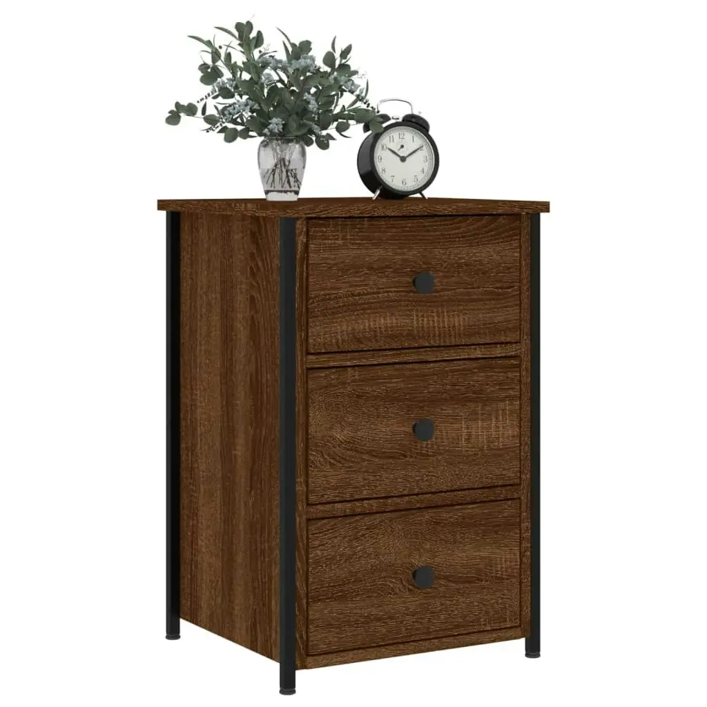 Bedside Cabinets 2 pcs Brown Oak 40x36x60 cm Engineered Wood 826002