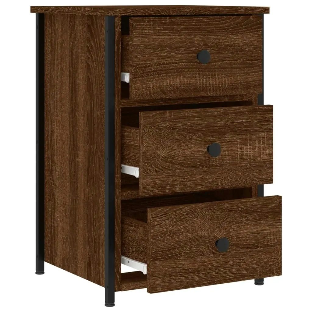 Bedside Cabinets 2 pcs Brown Oak 40x36x60 cm Engineered Wood 826002