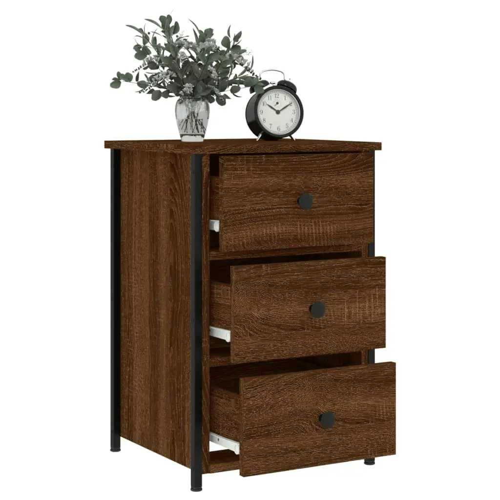 Bedside Cabinets 2 pcs Brown Oak 40x36x60 cm Engineered Wood 826002