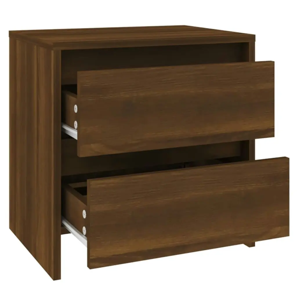 Bedside Cabinets 2 pcs Brown Oak 45x34.5x44.5 cm Engineered Wood 813043