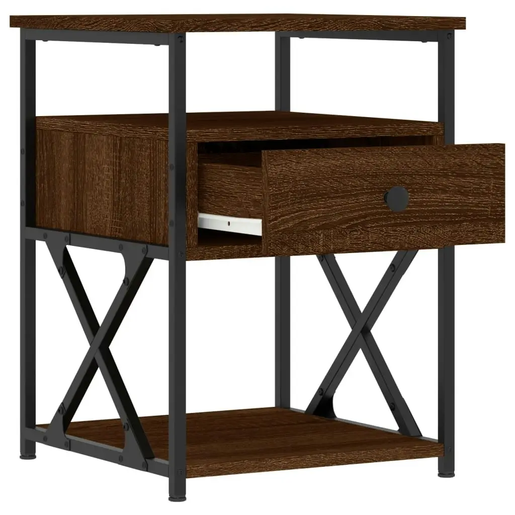 Bedside Cabinets 2 pcs Brown Oak 40x42x55 cm Engineered Wood 826082