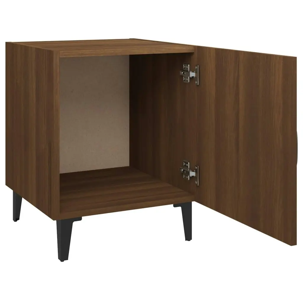 Bedside Cabinets 2 pcs Brown Oak Engineered Wood 817320