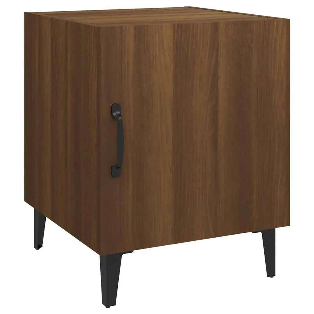 Bedside Cabinets 2 pcs Brown Oak Engineered Wood 817320