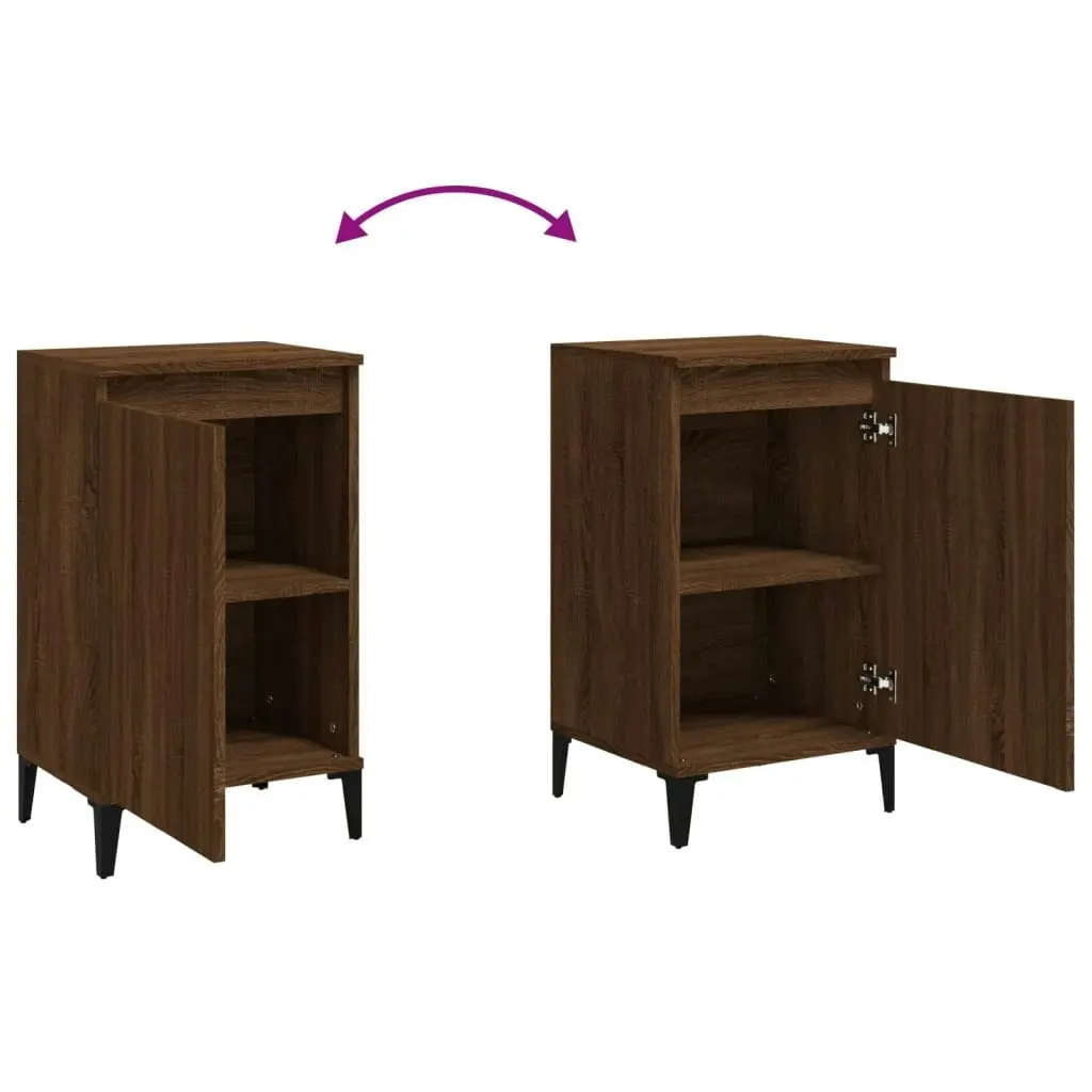 Bedside Cabinets 2 pcs Brown Oak 40x35x70 cm Engineered Wood 819659