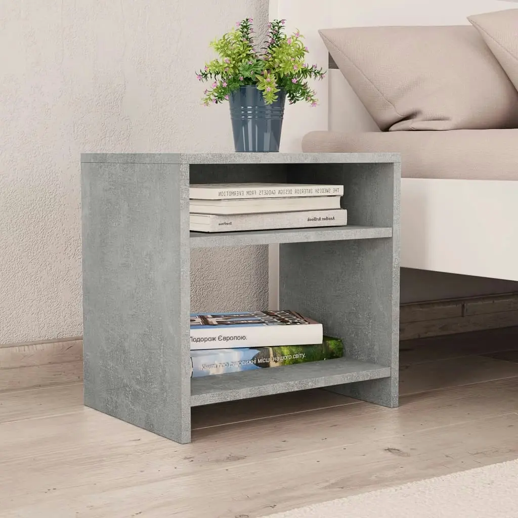 Bedside Cabinets 2 pcs Concrete Grey 40x30x40 cm Engineered Wood 800018